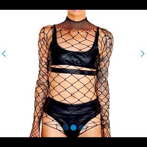Fishnet body suit black brand new